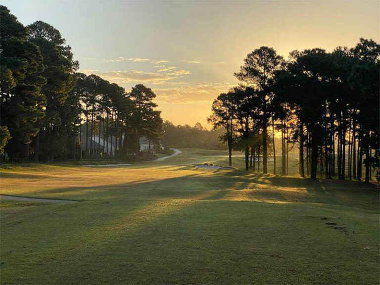 King's Grant Golf Club course view at sunset