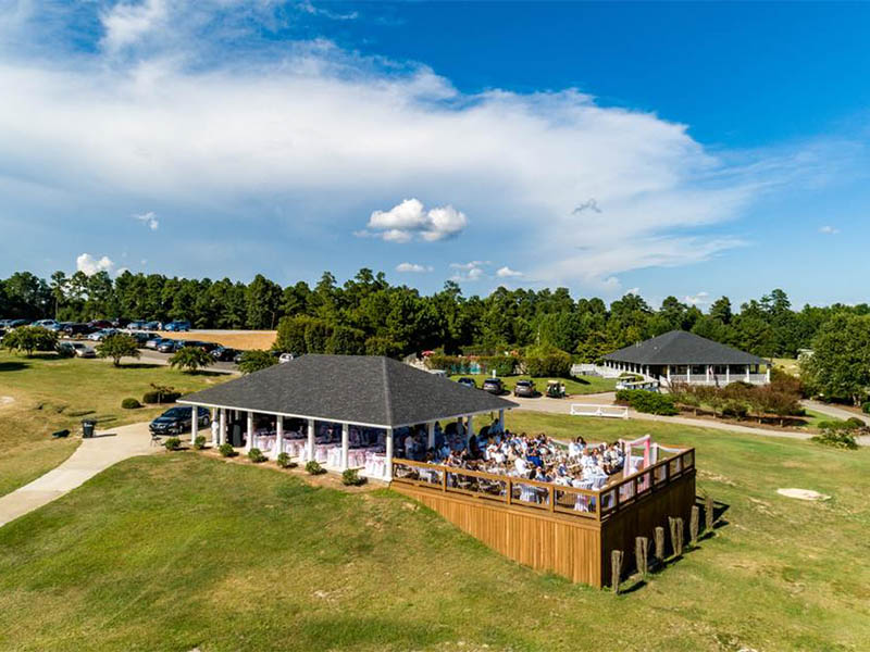 King's Grant Golf Club covered pavilion with deck